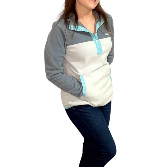 SALE! Columbia Fleece Sweatshirt - Size Small - Like New - Gray, Quarter Snap Up - Picture 2 of 14